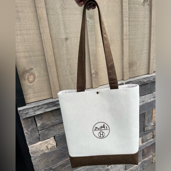 Reduce Reuse Recycle ♻️ Made from Authentic Hermes Dust Bags & Ribbon-Tote/Pouch - Picture 2 of 9